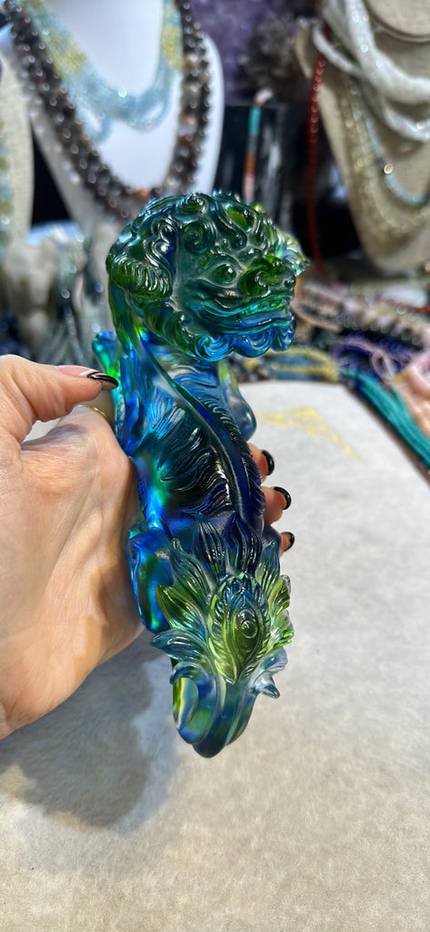 Chinese glass Liuligongfang fu lion