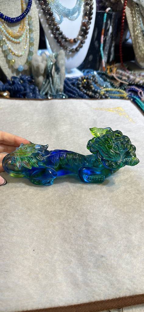 Chinese glass Liuligongfang fu lion