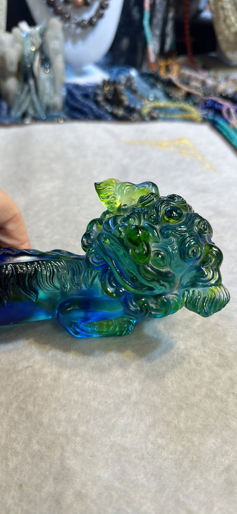 Chinese glass Liuligongfang fu lion