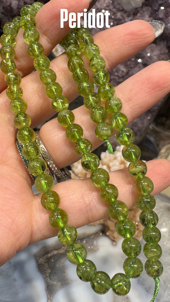 6mm Stunning Peridot round gemstones beads