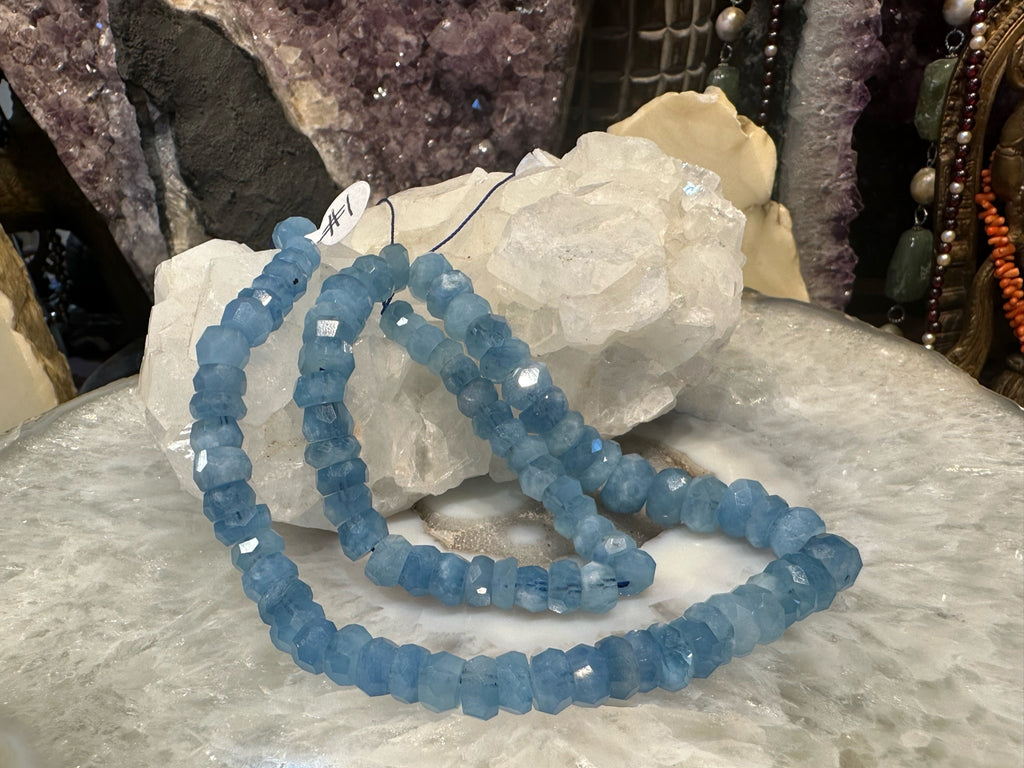 Exceptional Natural Blue Aquamarine Faceted Cut Gemstone Beads #1