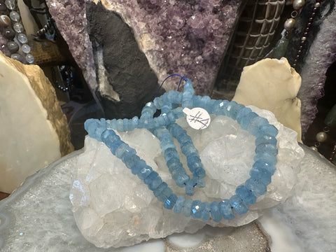 Exceptional Natural Blue Aquamarine Faceted Cut Gemstone Beads #4