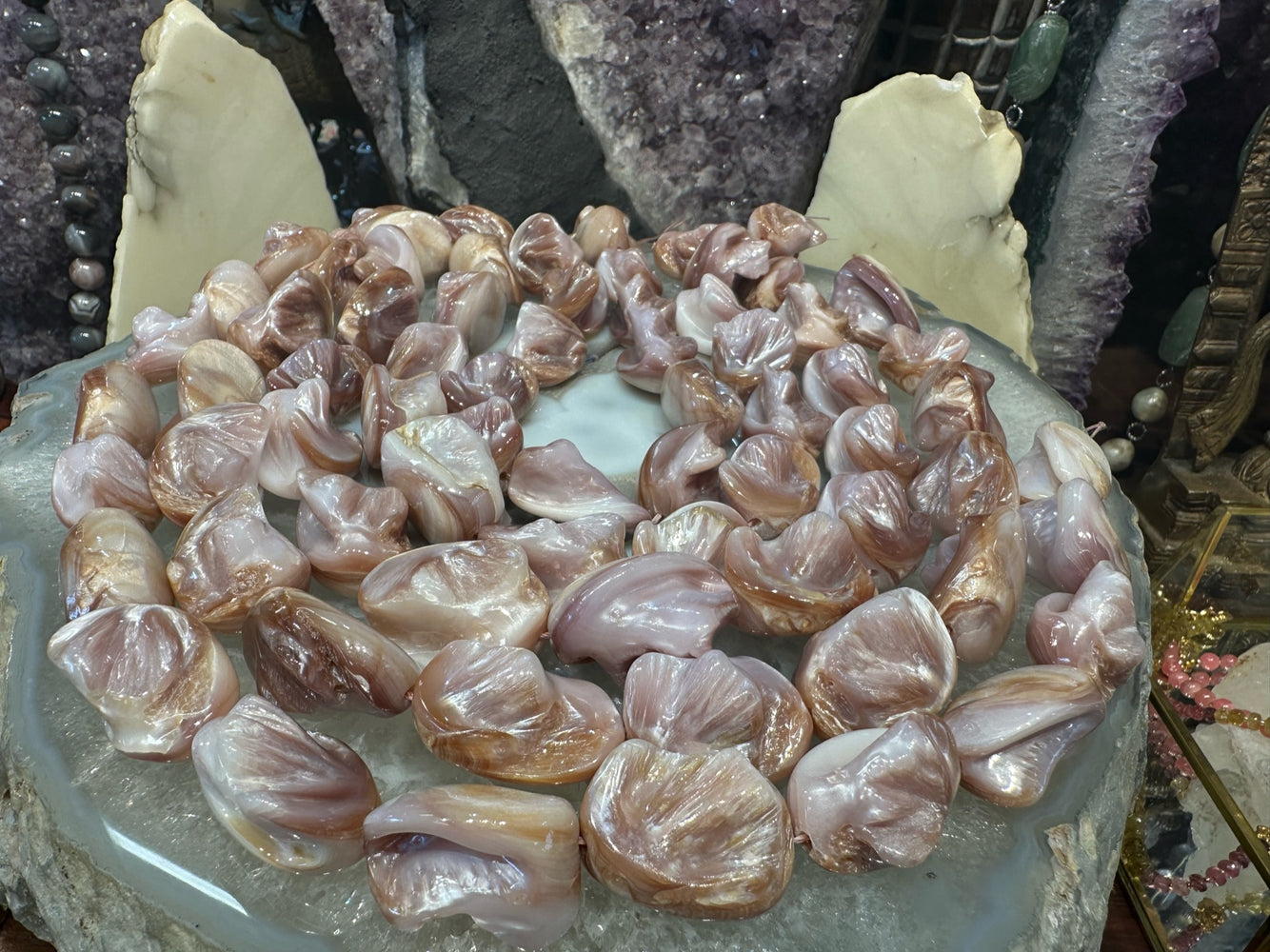 Stunning Large Natural Pink Conch Shell Beads