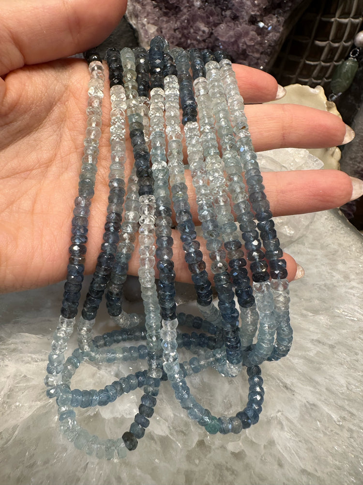 5mm Shaded Moss Aquamarine Faceted Gemstone Beads