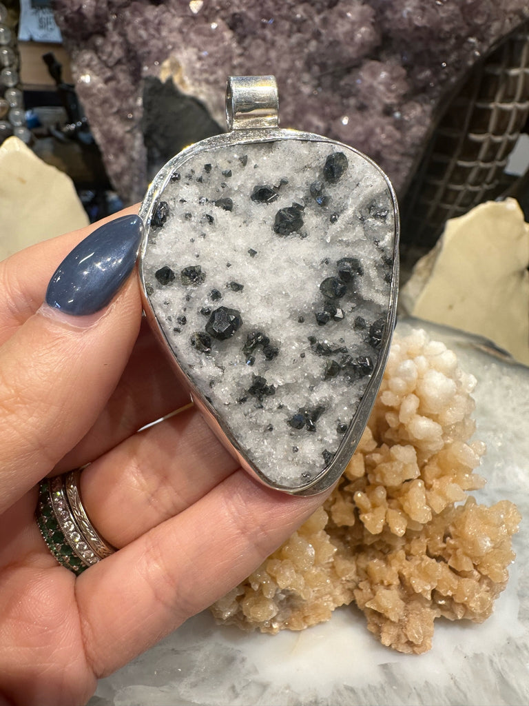 Stunning Large Astrophylite with Marcasite Sterling Silver Pendant