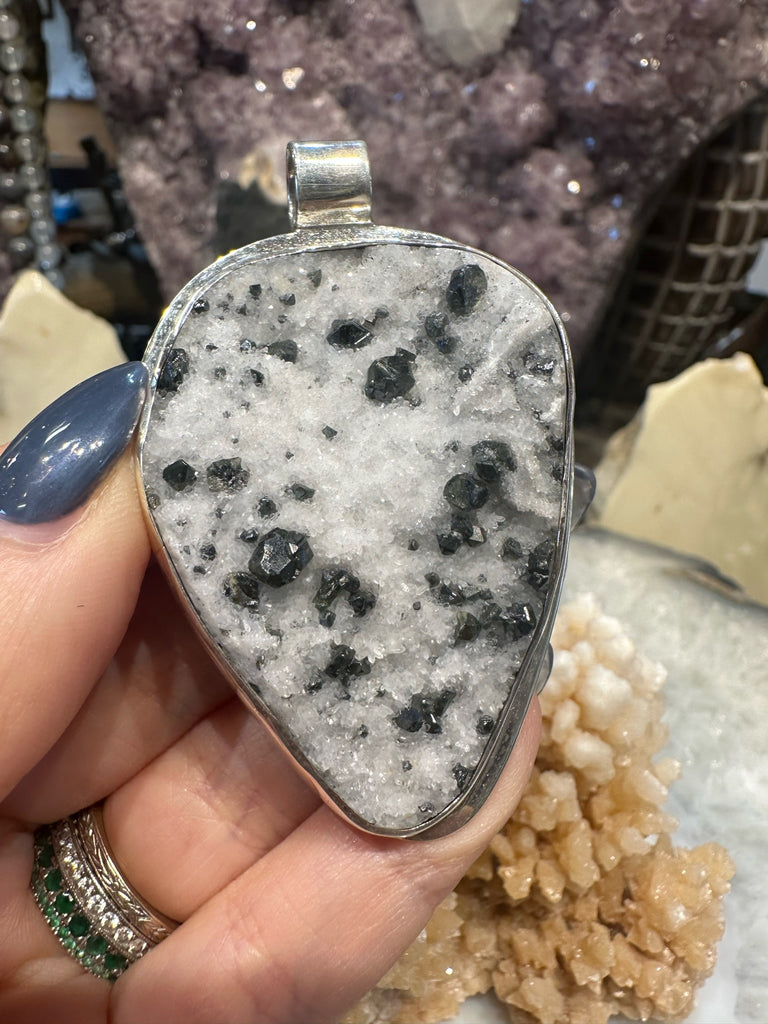 Stunning Large Astrophylite with Marcasite Sterling Silver Pendant