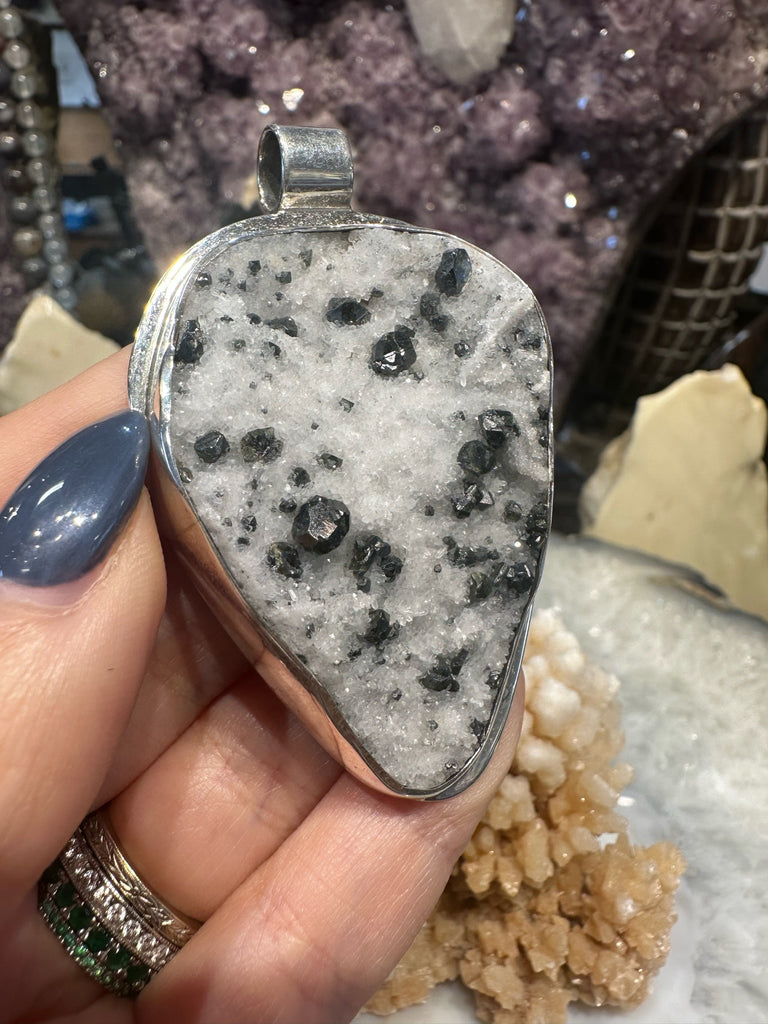 Stunning Large Astrophylite with Marcasite Sterling Silver Pendant