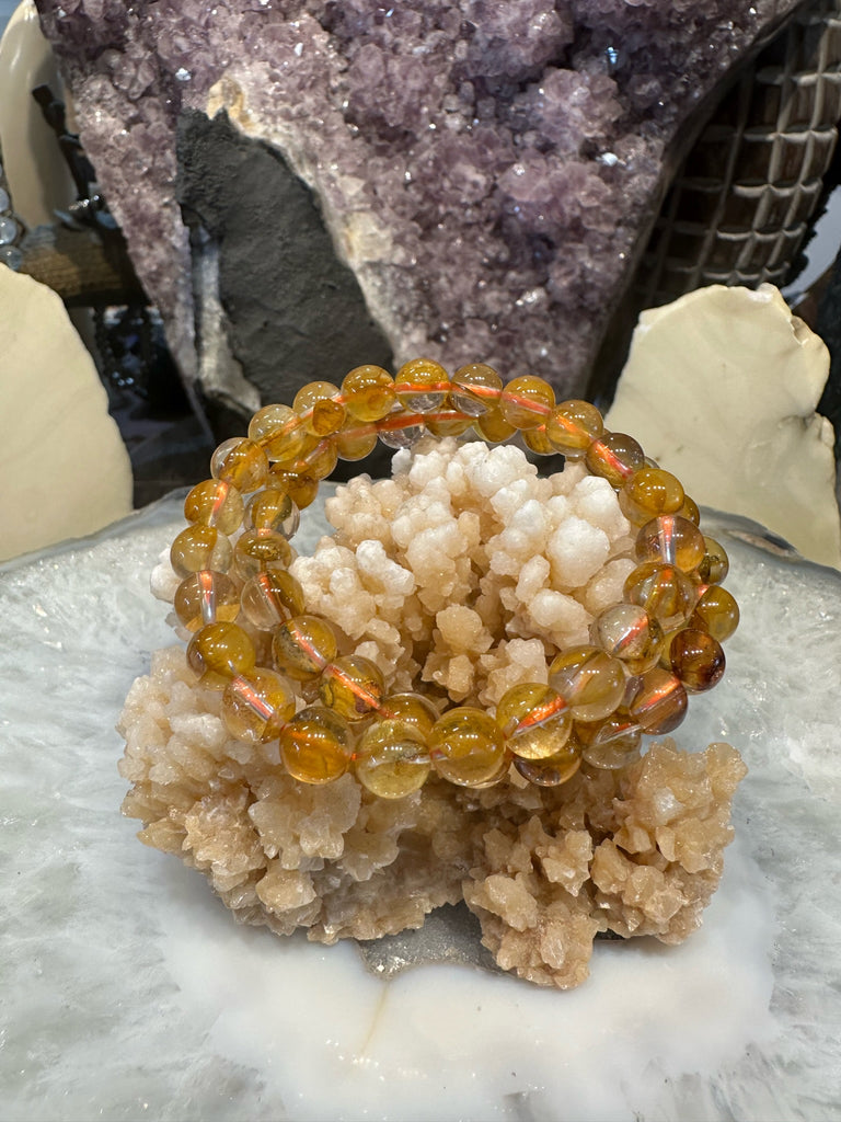 8mm Golden Healer Yellow Quartz Gemstone Beads Bracelet