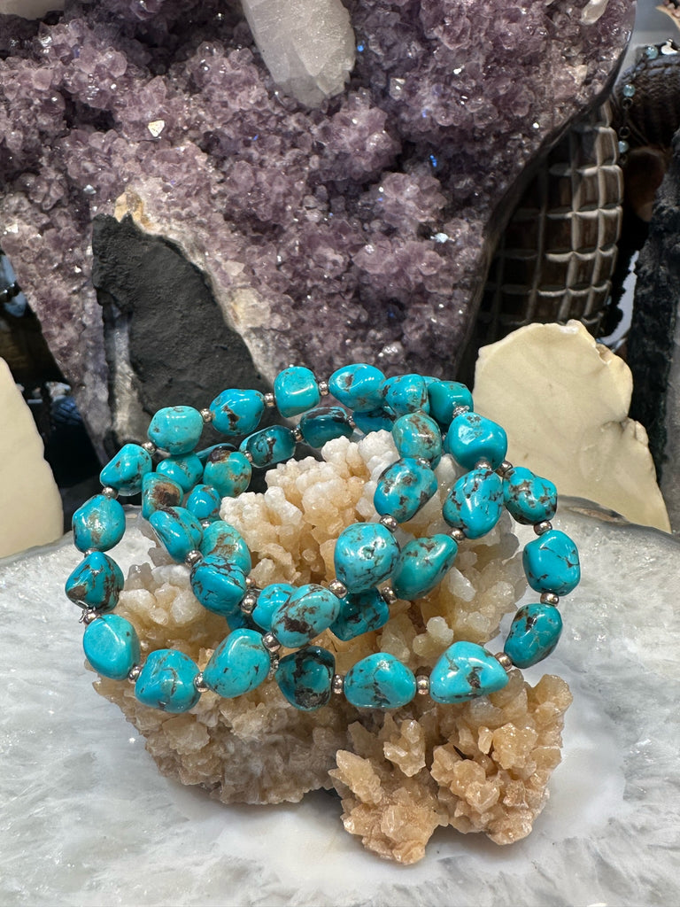 Beautiful Natural Turquoise Nugget Gemstone Bracelet