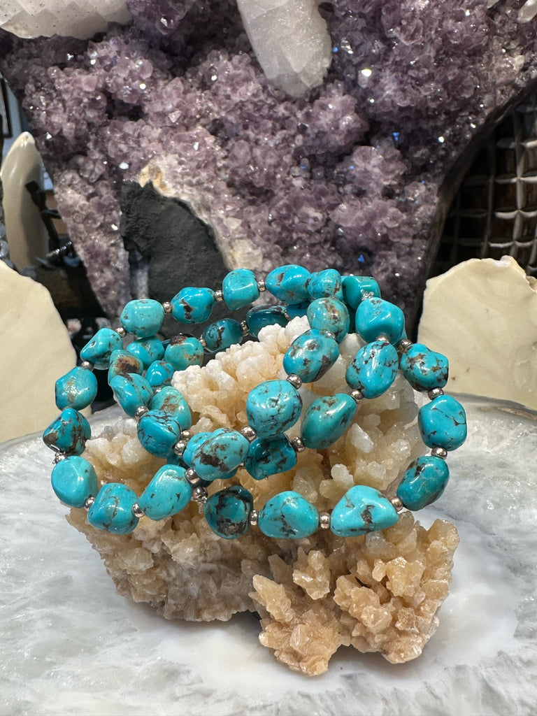 Beautiful Natural Turquoise Nugget Gemstone Bracelet