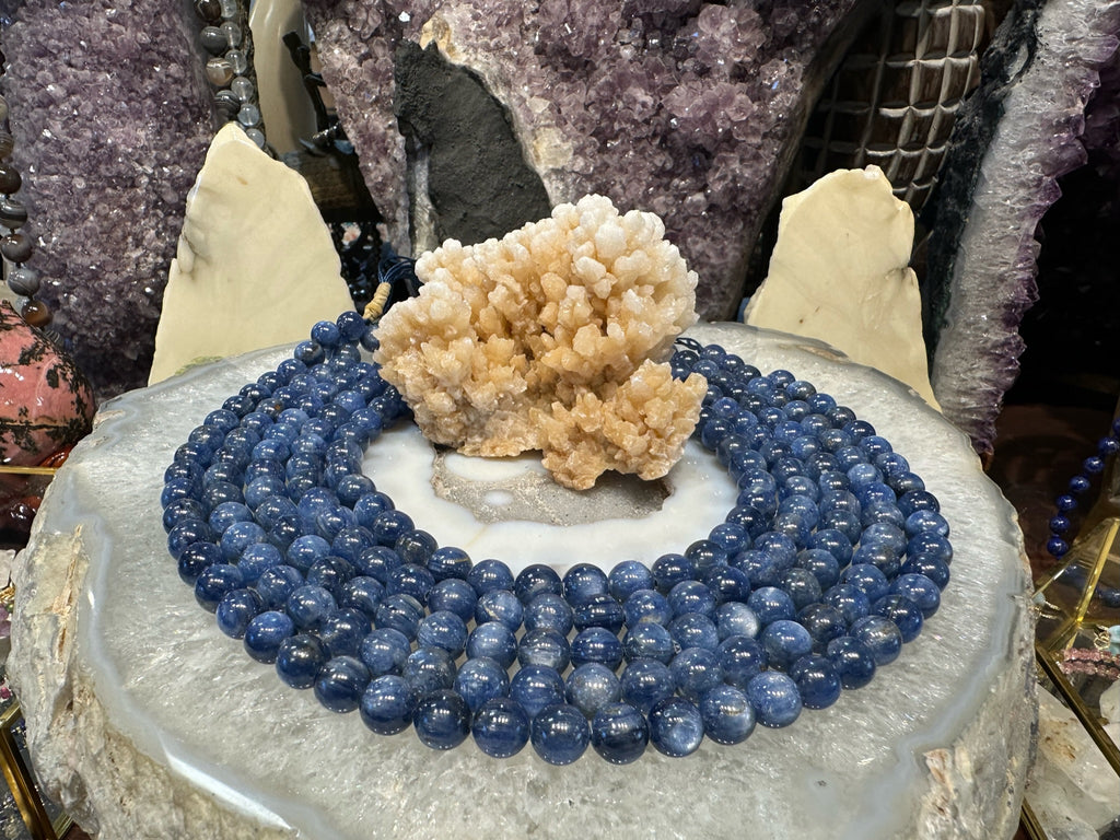 Stunning 9mm blue kyanite gemstone beads