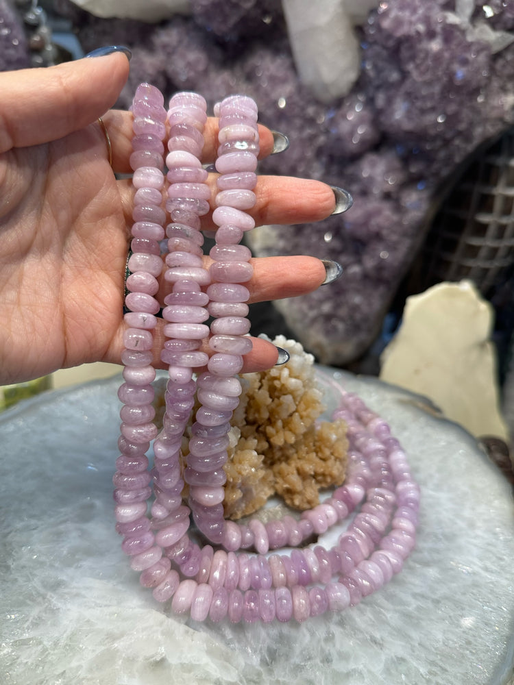 Natural Chunky Pink Chatoyant Kunzite Nugget Gemstone Beads