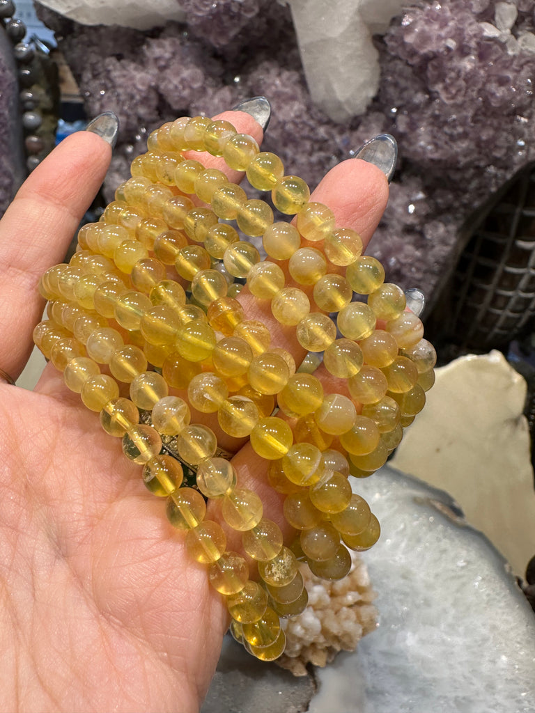 Natural Yellow opal 6mm gemstone bracelets