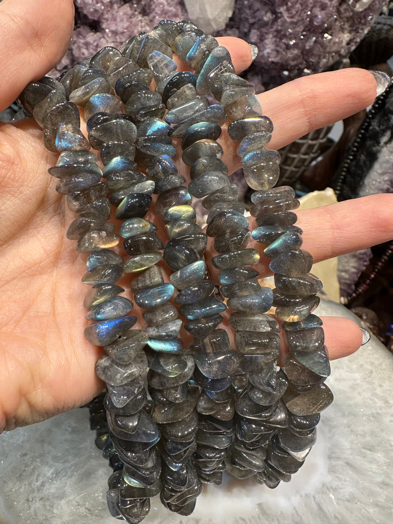 Labradorite 12mm nugget blue flash gemstone beads