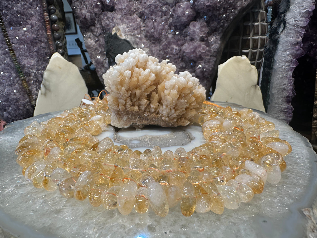 Citrine honey 13-15mm nugget gemstones beads