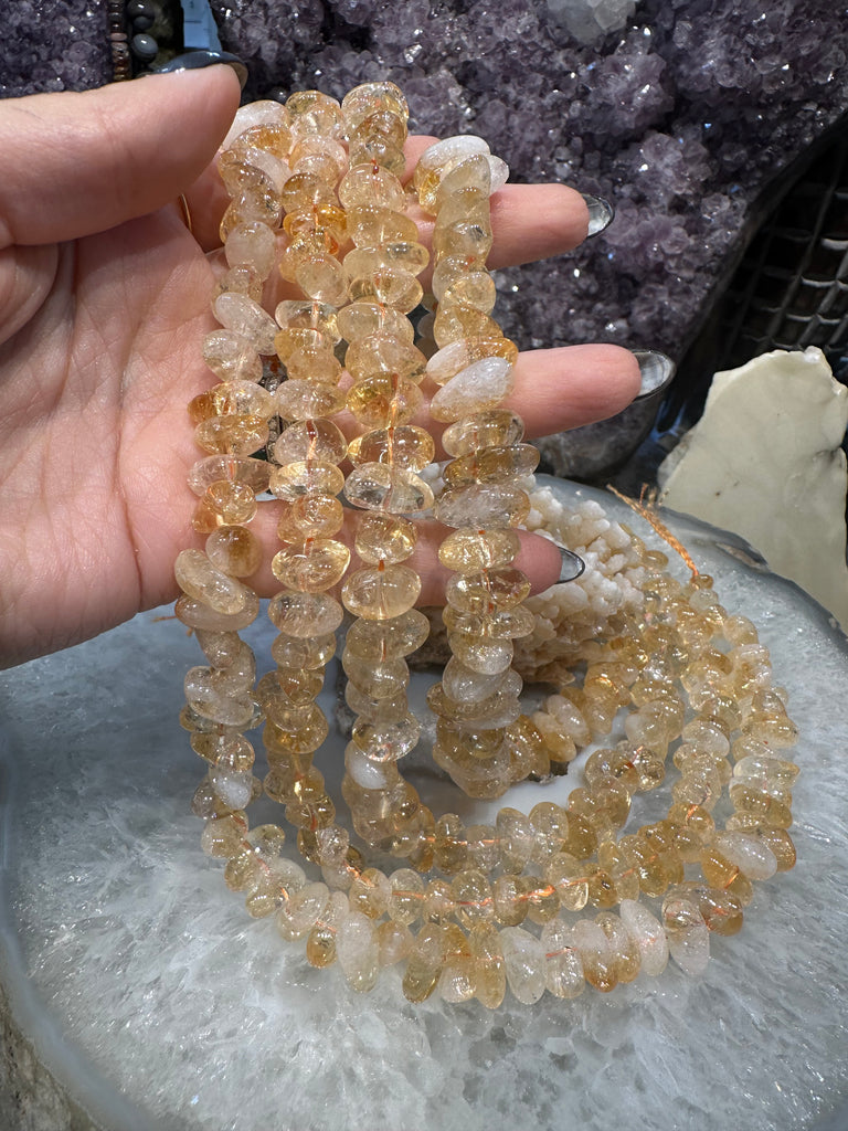 Citrine honey 13-15mm nugget gemstones beads