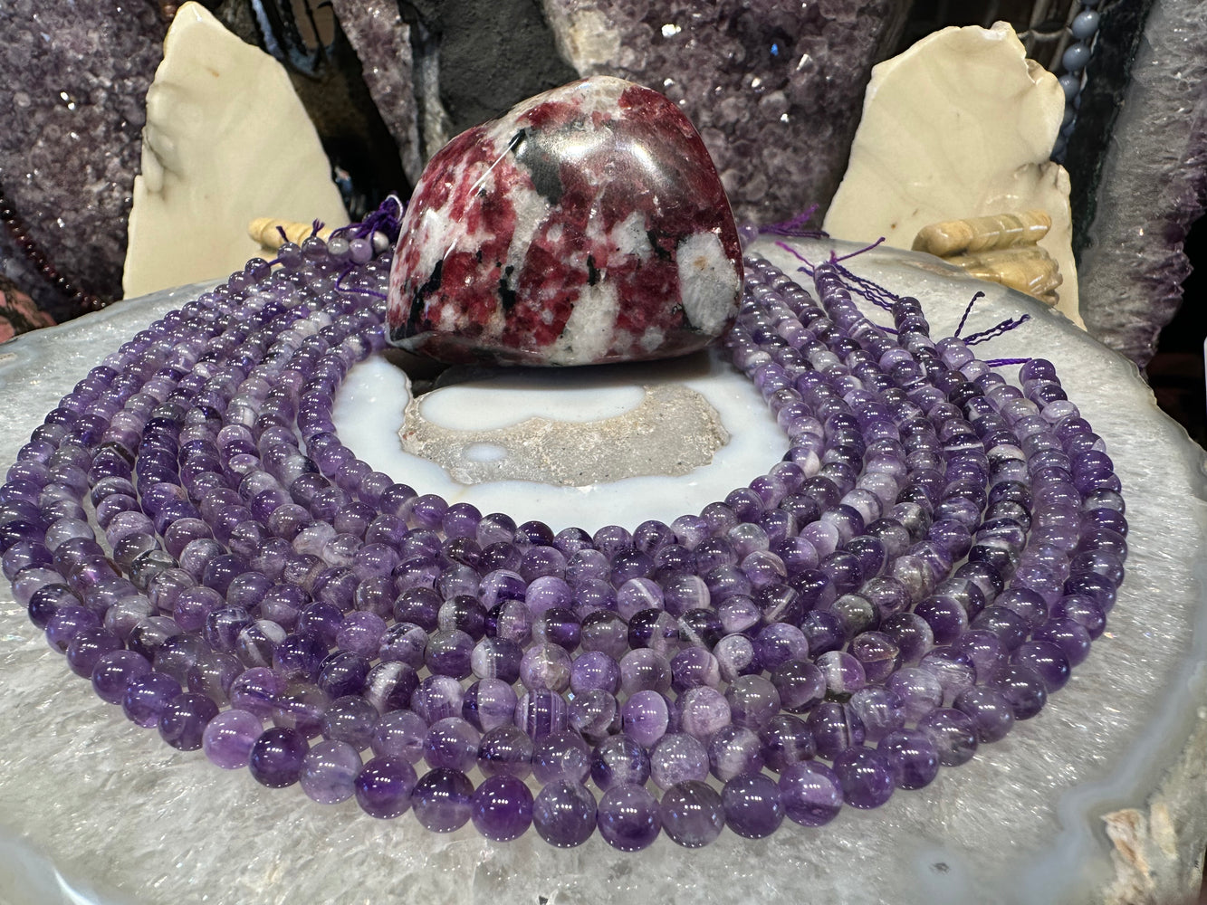 Chevron amethyst 6mm gemstones beads