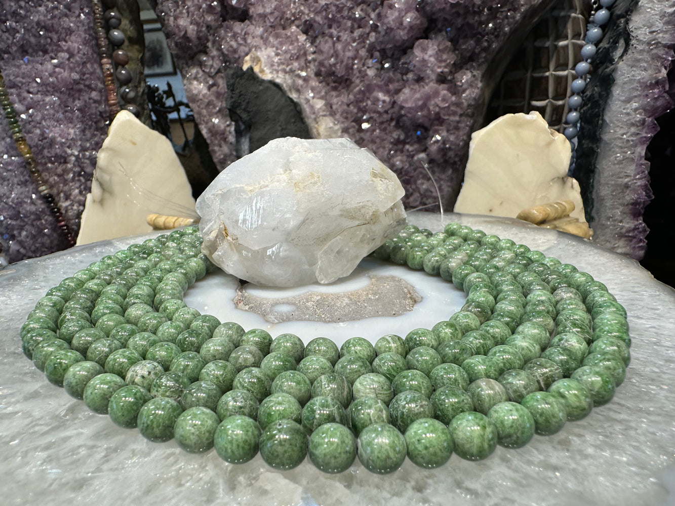 Chrome diopside 8mm round gemstones beads