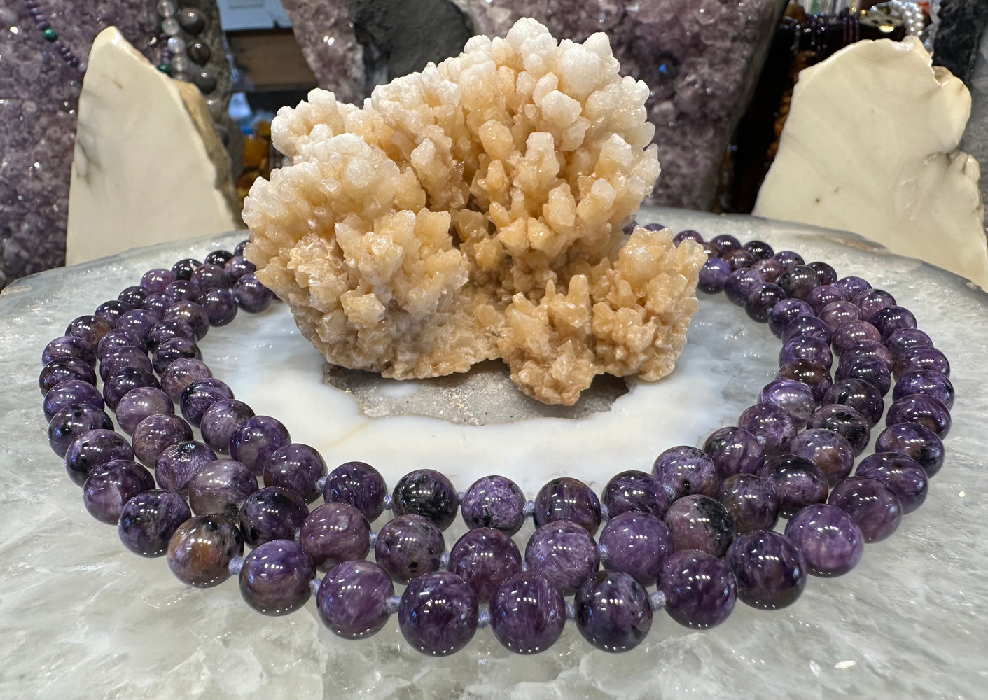 Rare Beautiful charoite 9mm gemstones beads - stunning color