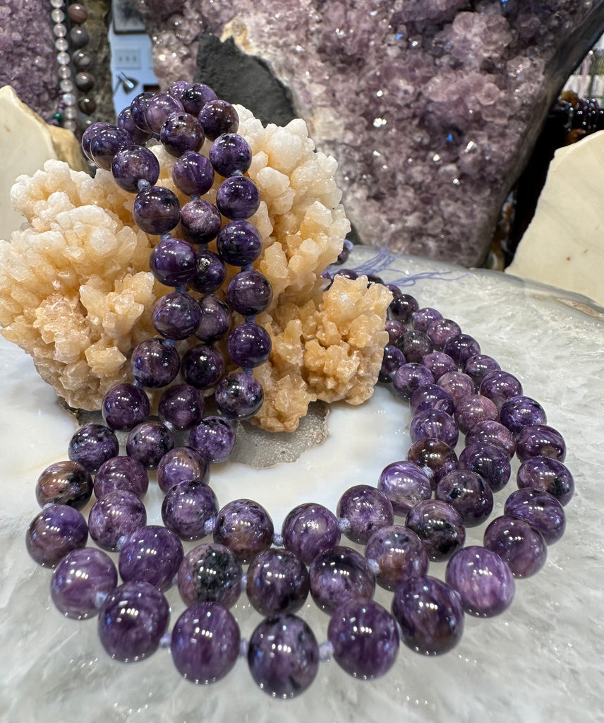 Rare Beautiful charoite 9mm gemstones beads - stunning color