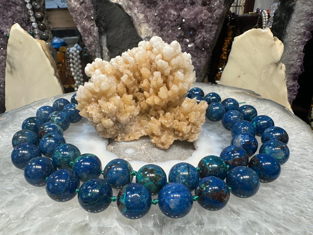 Superb Shattuckite 15.5mm gemstones beads