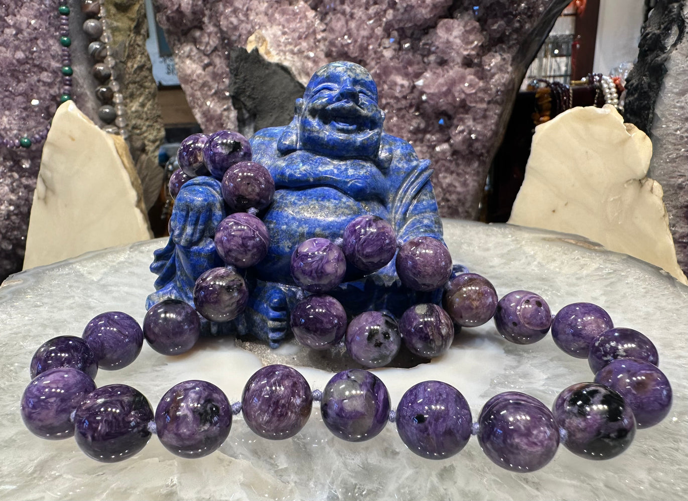 Stunning Charoite large 15mm gemstone beads