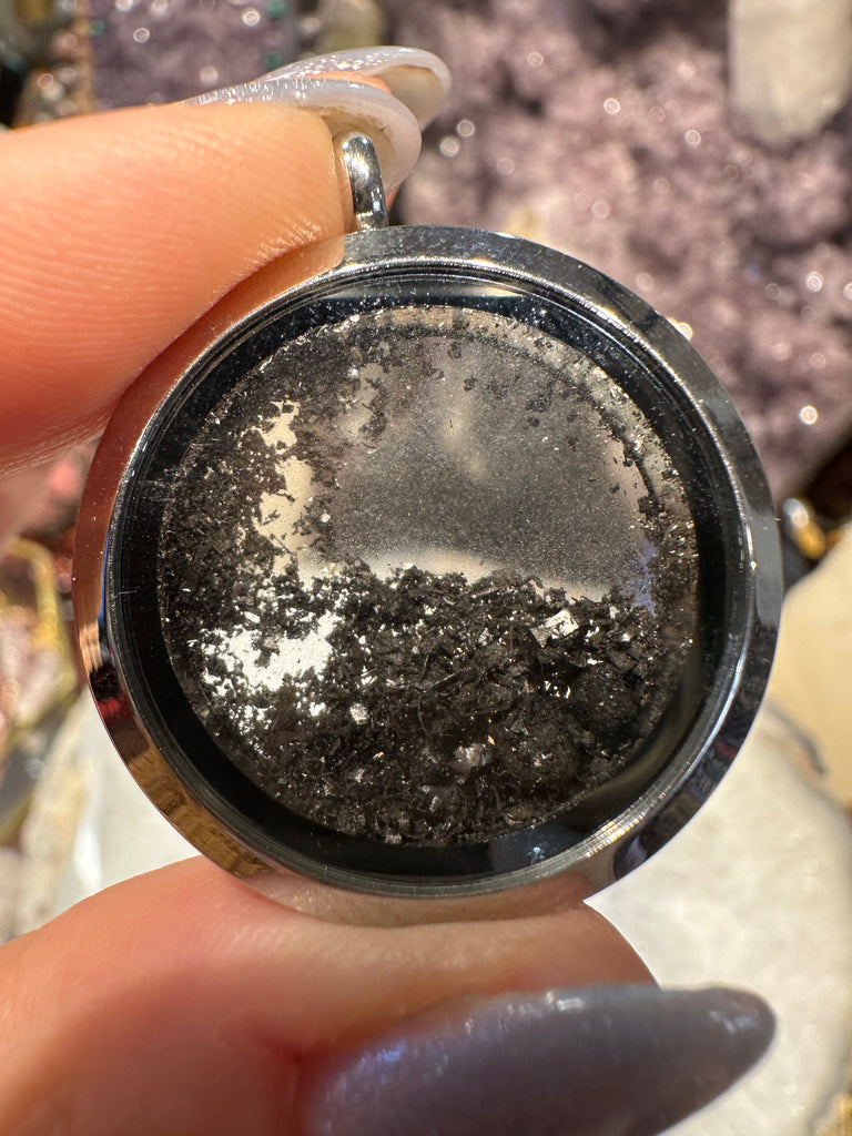 Meteorite circle fragment pendant 30mm