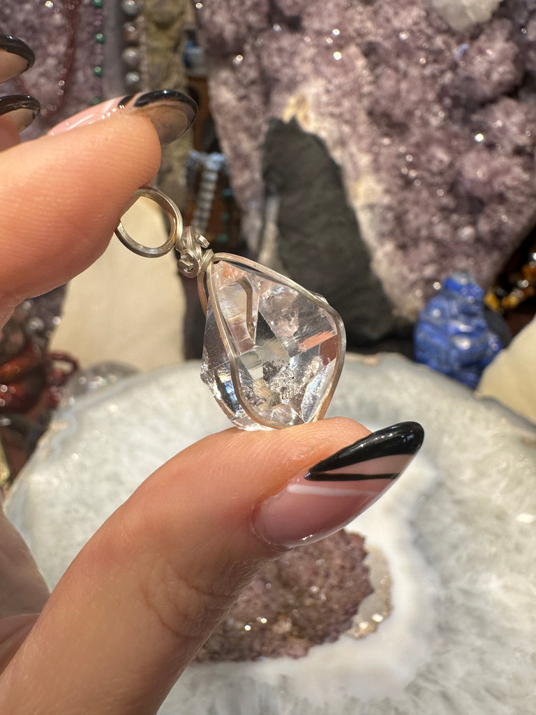 Herkimer Diamond sterling silver pendant