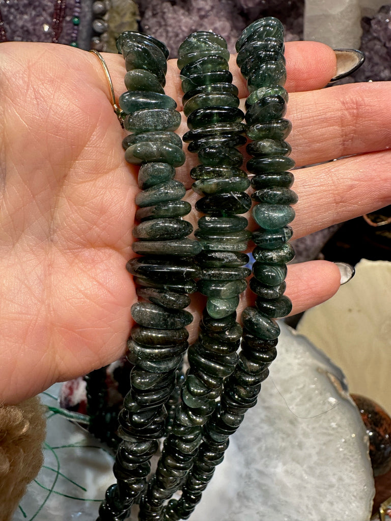 Natural Green Apatite Gemstone Nugget Beads