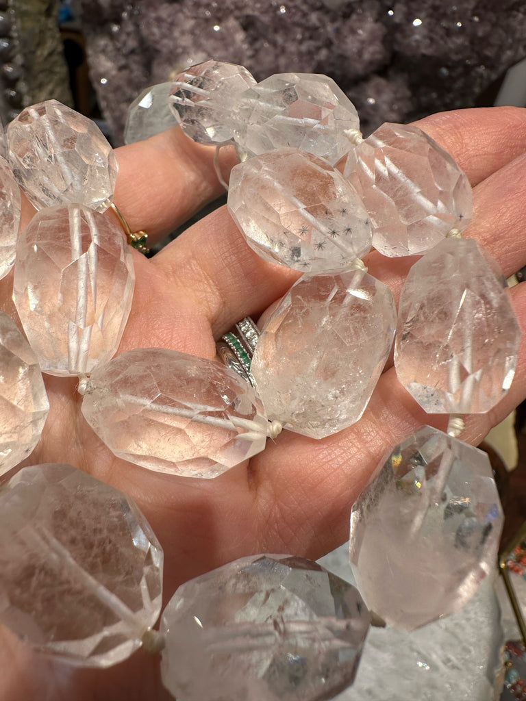 Rare One of A Kind Hollandite star Quartz faceted gemstone Beads