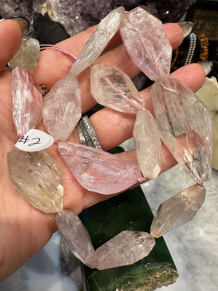 Large Gorgeous kunzite faceted cut gemstones beads #2