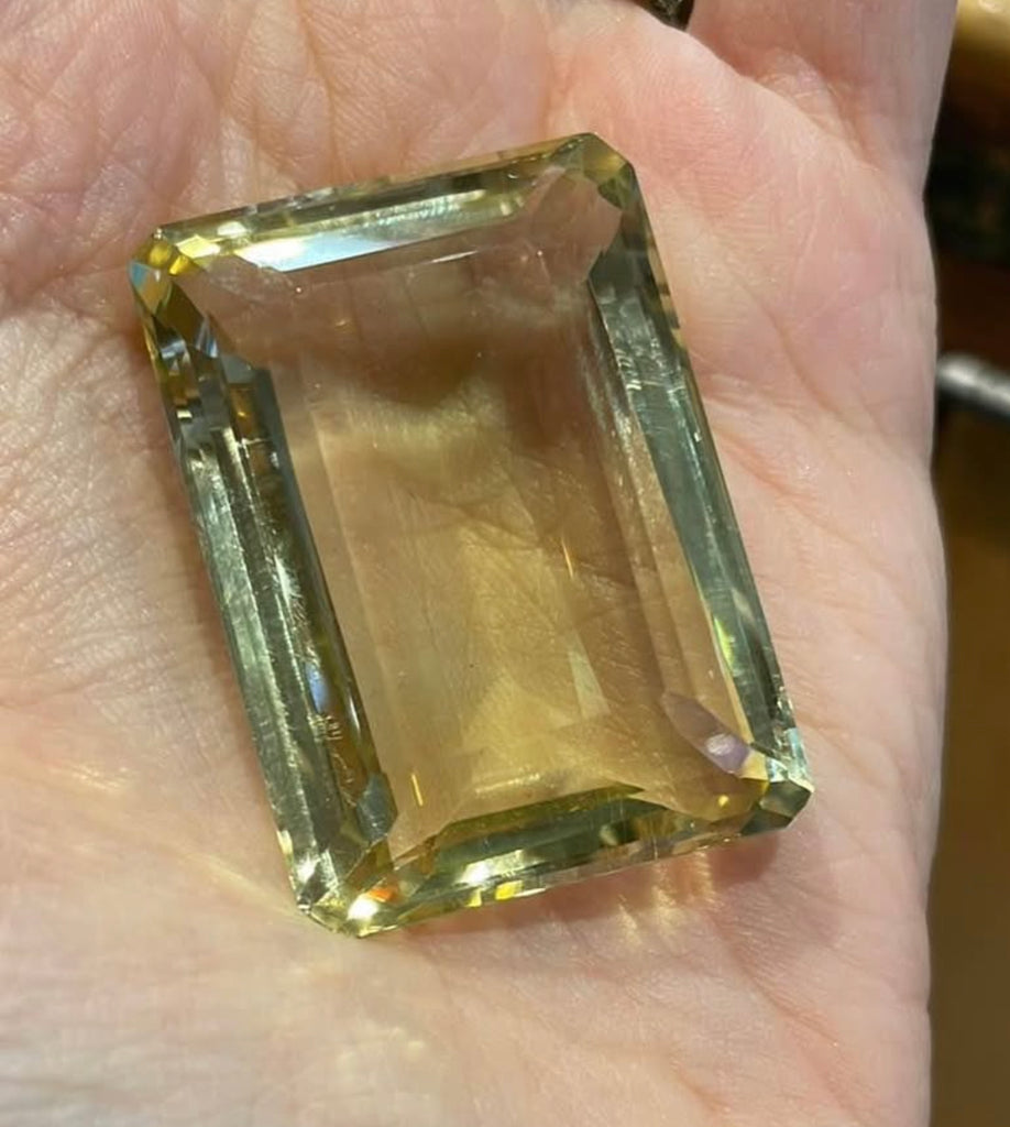 Huge faceted citrine cut gemstone