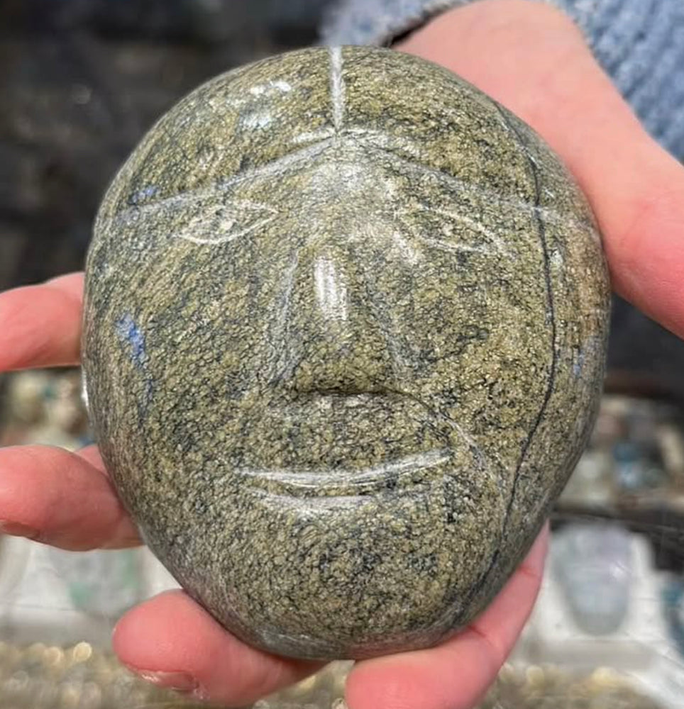 Old Inuit carved stone mask