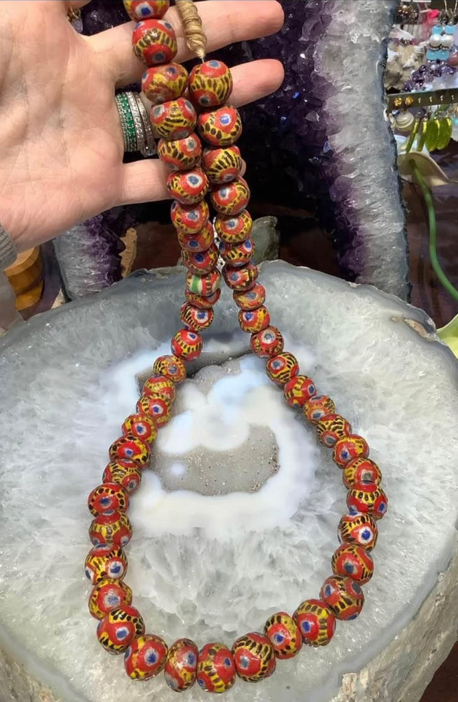 Vintage kiffa glass bead necklace strand