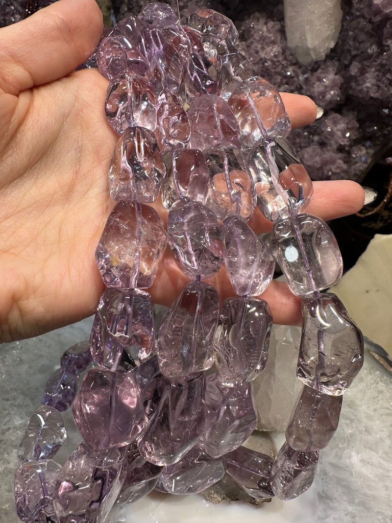 Lavender amethyst nugget 19-25mm gemstone beads