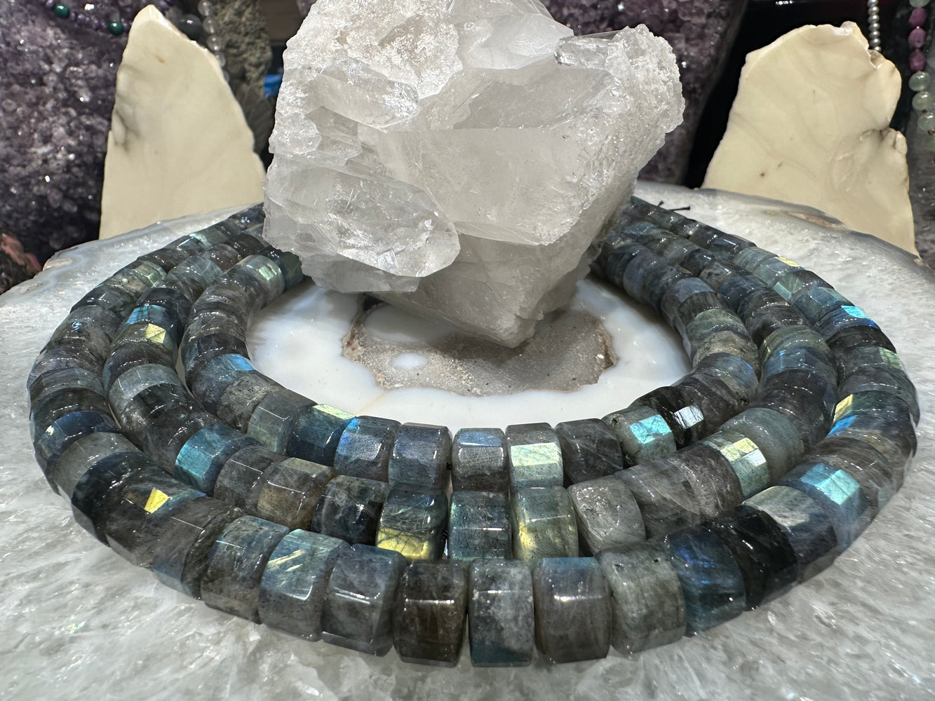 Gorgeous Large stepcut labradorite 12x8mm gemstones beads