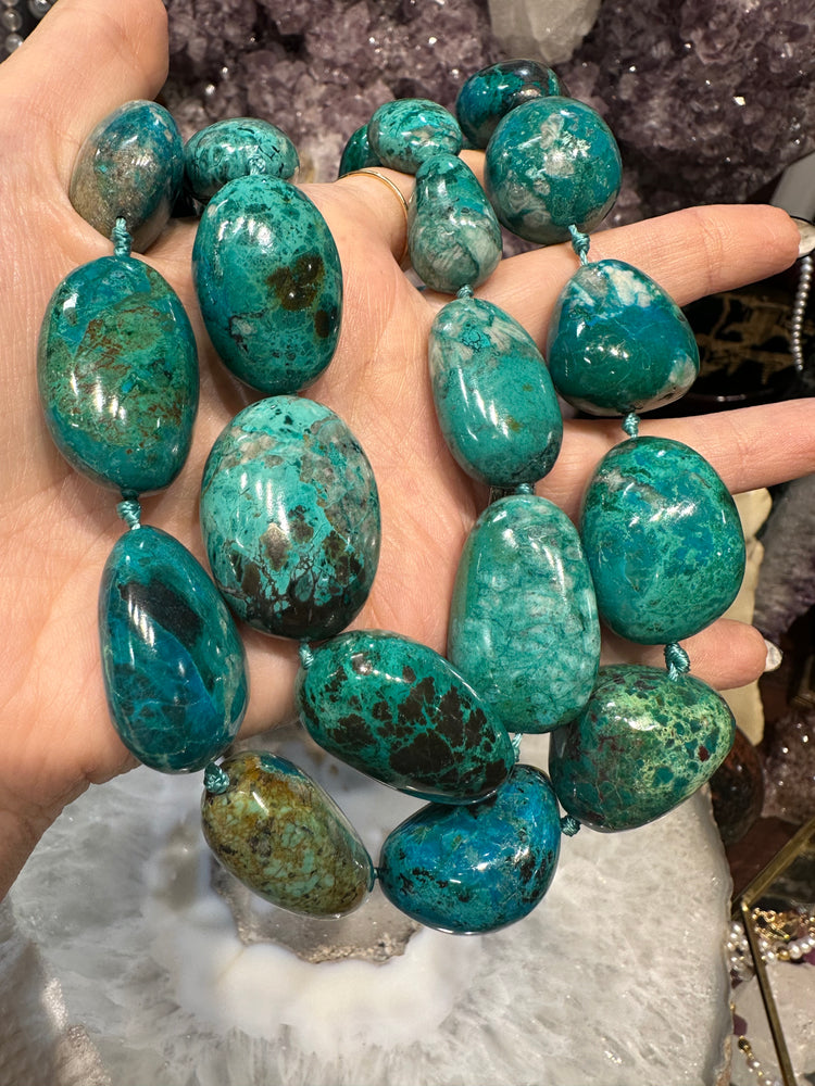 Large Rare Chrysocolla Nugget Gemstone Beads