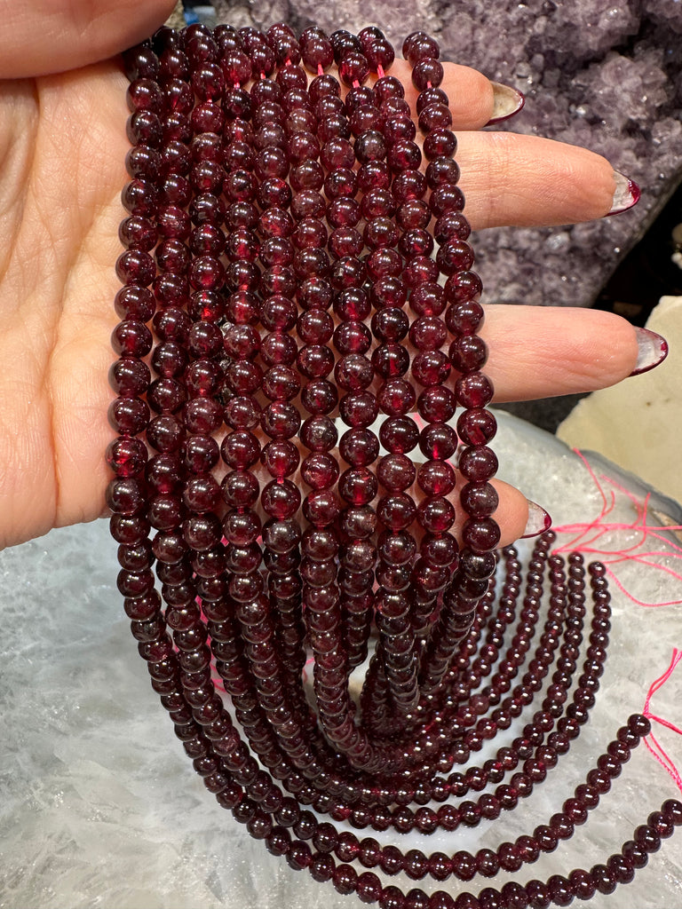 Beautiful Red Garnet 5.5mm gemstone beads - stunning Red!