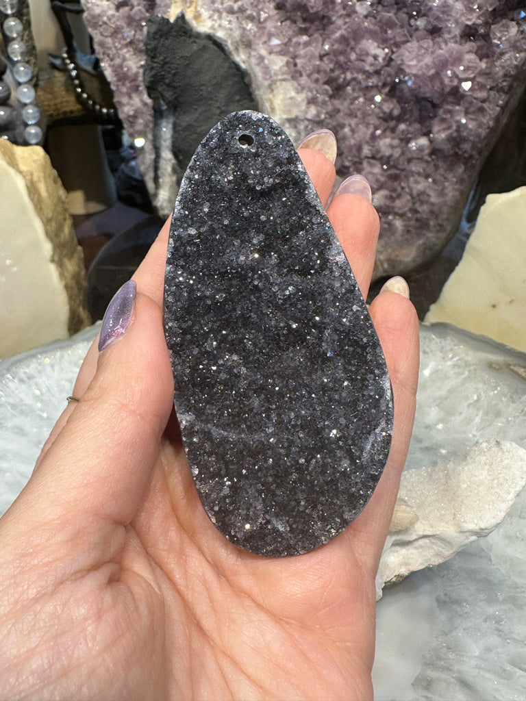 Large Incredible Amethyst Druzy Gemstone Pendant