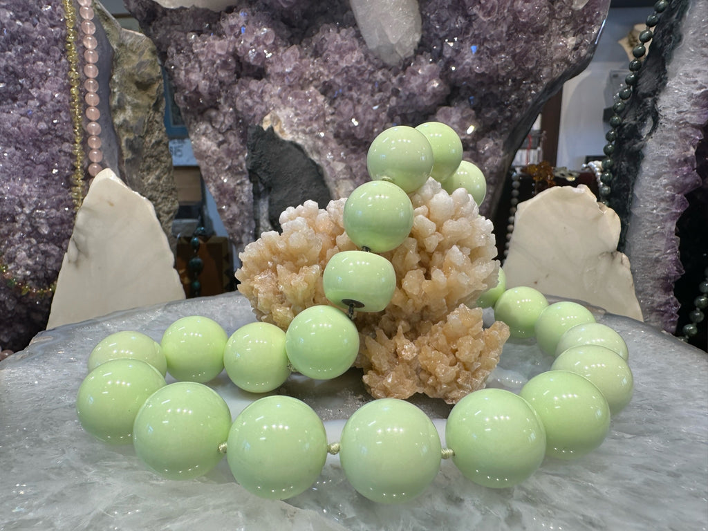 Exquisite Rare 20mm lemon magnesite gemstone necklace