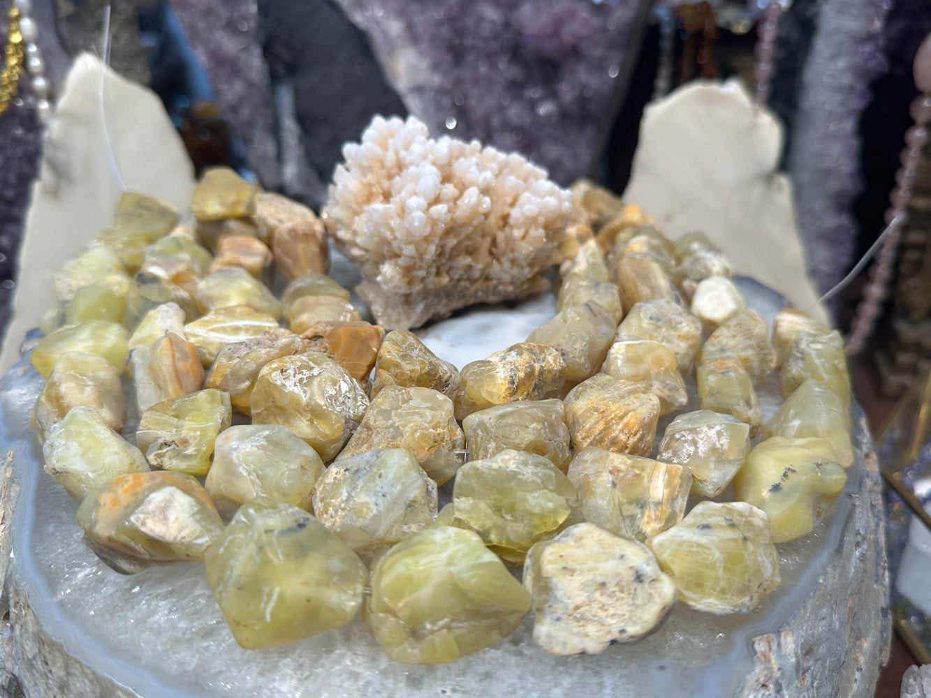 Yellow opal large rough 22mm gemstones