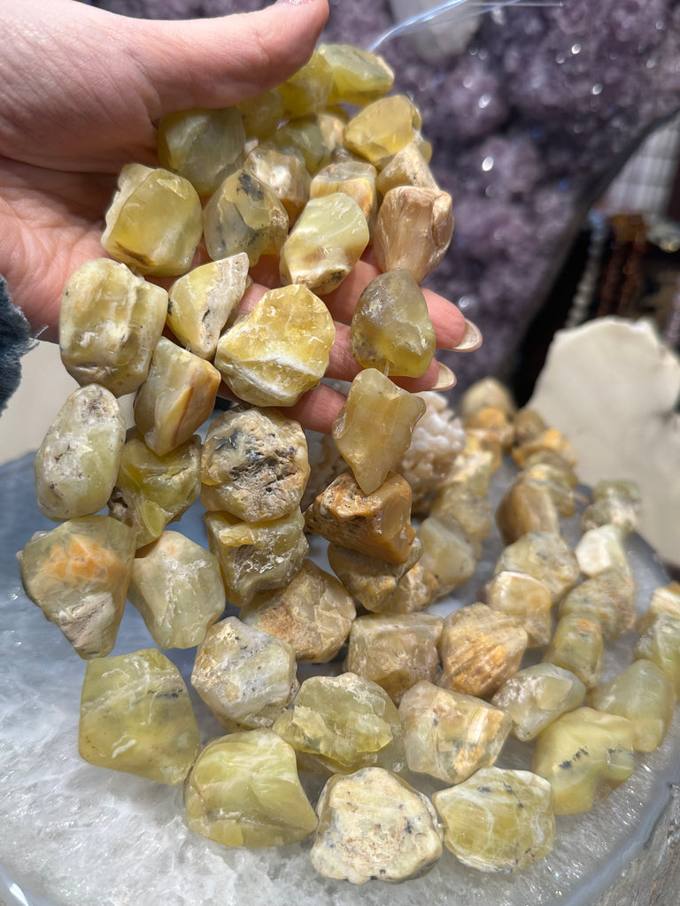 Yellow opal large rough 22mm gemstones