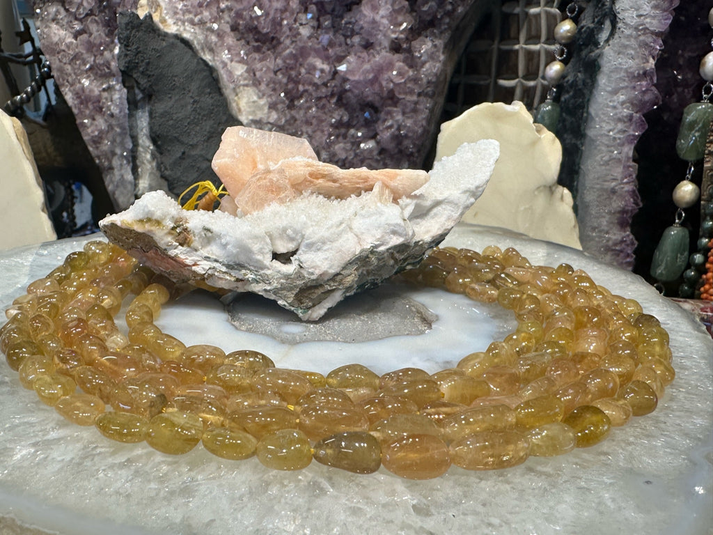 Natural Rare Yellow Tourmaline Nugget Gemstone Beads