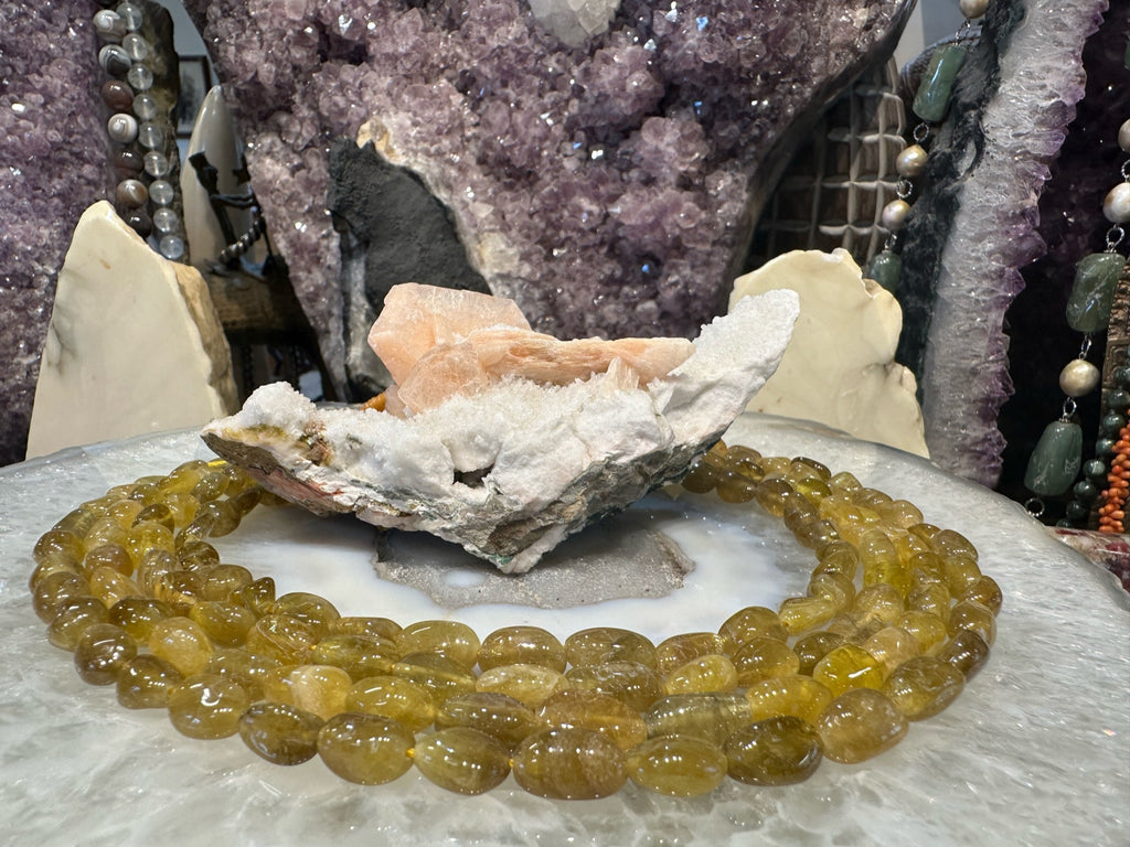 Natural Rare Yellow Tourmaline Nugget Gemstone Beads #2