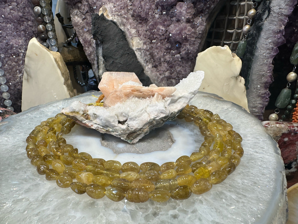 Natural Rare Yellow Tourmaline Nugget Gemstone Beads #2