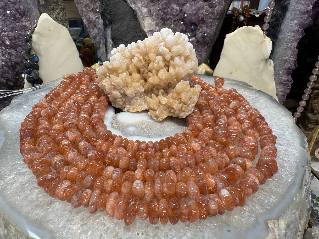 Sunstone nugget 10-12mm gemstone beads