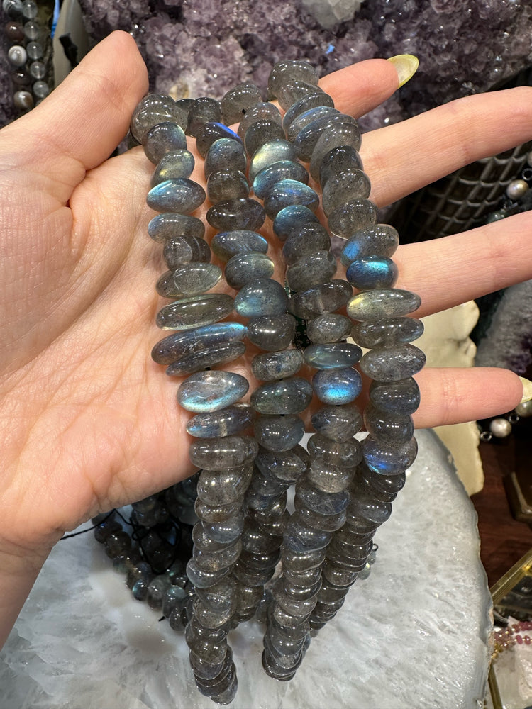 Large Stunning blue flash labradorite nugget gemstones beads (10-20mm)