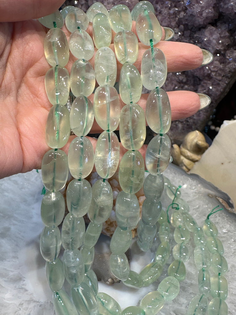 Golden Sun Prehnite tumble gemstone beads 12-20mm