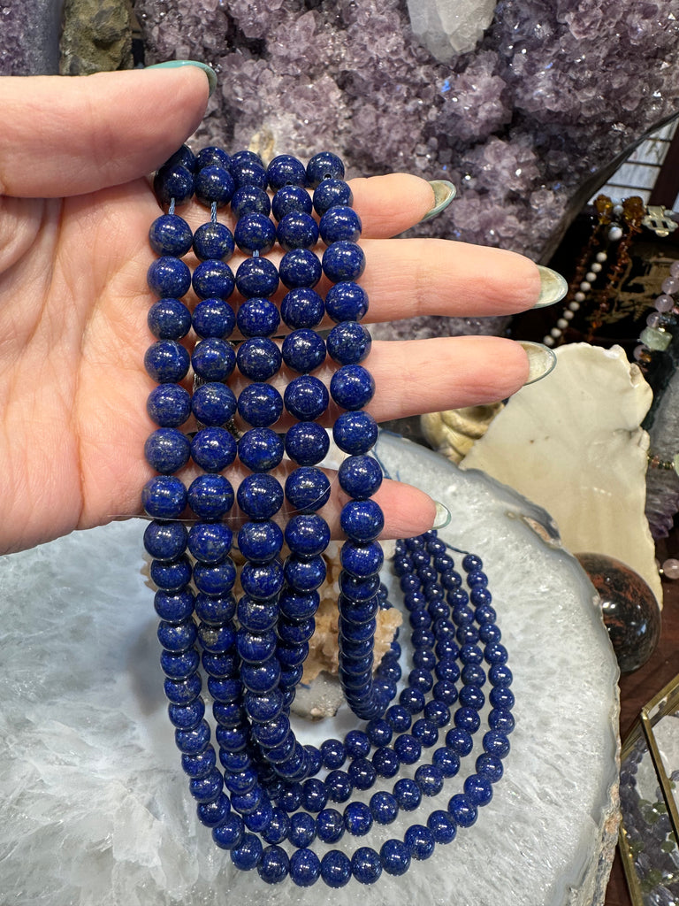 Lapis 8mm deep blue gemstone beads