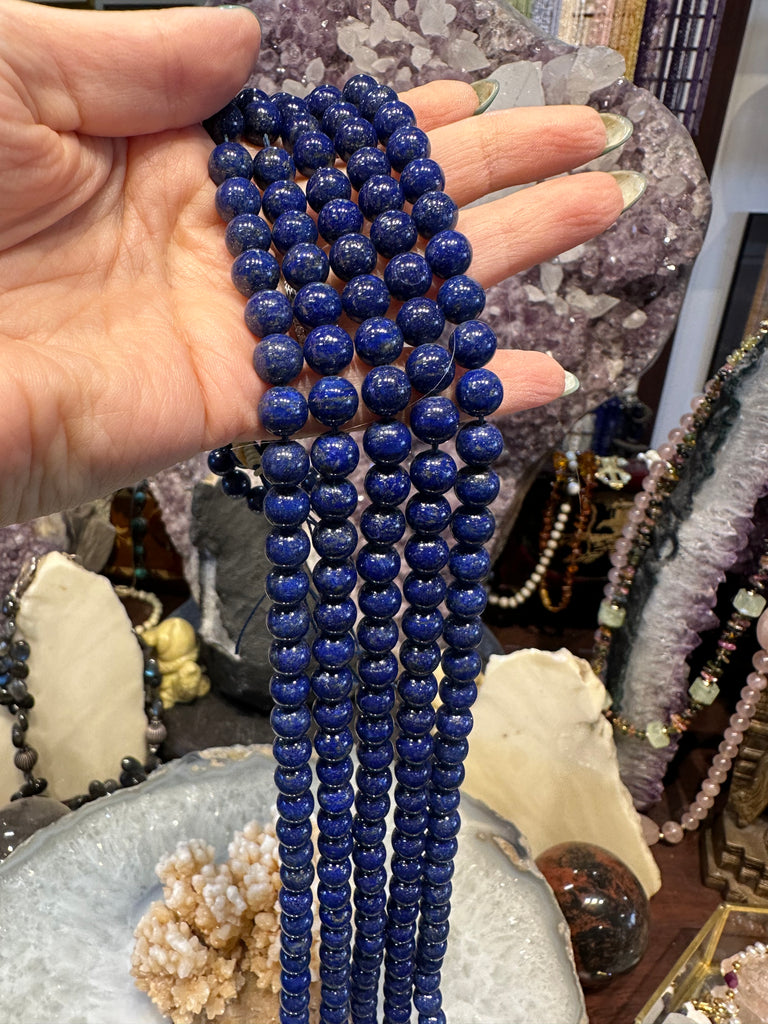 Lapis 8mm deep blue gemstone beads